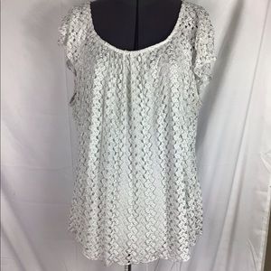 Plus size eyelet blouse